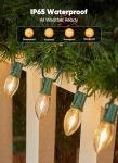 Warm White Vintage C9 LED Christmas Lights 50 Feet