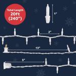 100 Warm White Christmas String Lights - 20 ft