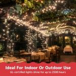 100 Warm White Christmas String Lights - 20 ft