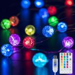 BEWIN Colorful Globe String Lights with Remote