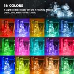 39Ft RGB Color Changing Fairy Lights with Remote