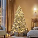 6ft Pre-lit Snow Flocked Christmas Tree with Lights