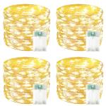 4 Pack 60 LED Fairy Lights Battery Operated with Timer, 20FT Waterproof Twinkle Lights Indoor Outdoor, Cuttable String Lights for Bedroom, Wedding, DIY, Centerpiece, Christmas Decorations (Warm White)