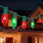 25ft C9 Red Green Outdoor Christmas String Lights