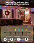 25.7 Feet C9 Multicolor Outdoor Christmas Path Lights