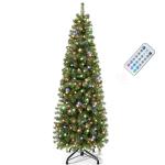 6 FT Pre-Lit Slim Green Christmas Tree with Remote