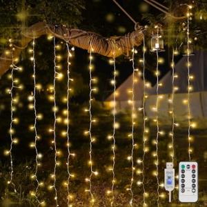 200 LED Curtain Fairy Lights for Indoor and Outdoor Decor