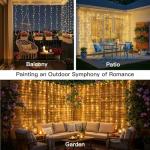 200 LED Curtain Fairy Lights for Indoor and Outdoor Decor