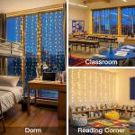 200 LED Curtain Fairy Lights for Indoor and Outdoor Decor