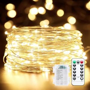 Battery Operated Fairy Lights with Remote - 33Ft