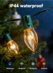 C9 Clear Outdoor Christmas String Lights, 25 Feet