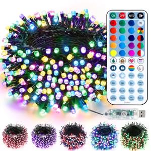 Color Changing Christmas Lights with Remote, 33ft
