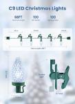 C9 LED Outdoor Christmas Lights - 68 Feet