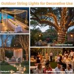 JMEXSUSS 200 LED String Lights Indoor Outdoor Clear Wire, Connectable Warm White Christmas Lights for Bedroom, 66 Ft Twinkle Fairy Classroom Light Plug in for Home Wedding Tree Yard Patio Decor