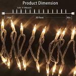 Christmas Lights 100 Count Mini Clear Lights 32ft White Wire Christmas Tree String Lights Set for Outdoor Indoor Christmas Decorations Wedding Decorations Valentines Day Decor,UL Certified (32feet)