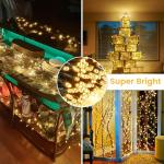 2-Pack Connectable 164FT 400LED Christmas Lights Outdoor Waterproof, Christmas String Lights with 8 Modes, Twinkle Lights Green Wire for Holiday Party Christmas Decorations, Warm White