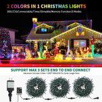 MZD8391 Color Changing Christmas String Lights Outdoor Indoor, 108FT 300 LED Warm White Multi Color Fairy Light, END to END CONNECTABLE, Waterproof Christmas Tree Lights with Timer Remote