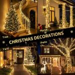 JMEXSUSS 200 LED String Lights Indoor Outdoor Clear Wire, Connectable Warm White Christmas Lights for Bedroom, 66 Ft Twinkle Fairy Classroom Light Plug in for Home Wedding Tree Yard Patio Decor