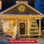 MGYIF 66FT 200 LED Christmas Light, Twinkle Xmas Lights with 8 Modes and Timer, Outdoor Waterproof Christmas Tree Lights for Room Bedroom Wedding Party Holiday Decorations, Warm White