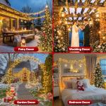 MGYIF 66FT 200 LED Christmas Light, Twinkle Xmas Lights with 8 Modes and Timer, Outdoor Waterproof Christmas Tree Lights for Room Bedroom Wedding Party Holiday Decorations, Warm White