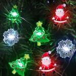 [Timer] Christmas Lights Decorations, 10 FT 30 LED Battery Operated Christmas Tree Santa Snowflake String Lights, 8 Lighting Modes Waterproof Xmas Fairy Lights for Home Party Indoor Outdoor Decor