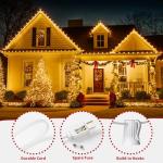 25 Feet C9 Bulb String Lights Outdoor White Christmas Lights for Outdoor Patio Room Christmas Party Backyard Decoration,Warm White, Clear Glass