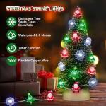 [Timer] Christmas Lights Decorations, 10 FT 30 LED Battery Operated Christmas Tree Santa Snowflake String Lights, 8 Lighting Modes Waterproof Xmas Fairy Lights for Home Party Indoor Outdoor Decor