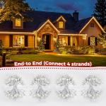 25 Feet C9 Bulb String Lights Outdoor White Christmas Lights for Outdoor Patio Room Christmas Party Backyard Decoration,Warm White, Clear Glass