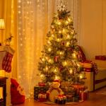 25 Feet C9 Bulb String Lights Outdoor White Christmas Lights for Outdoor Patio Room Christmas Party Backyard Decoration,Warm White, Clear Glass