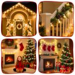 25 Feet C9 Bulb String Lights Outdoor White Christmas Lights for Outdoor Patio Room Christmas Party Backyard Decoration,Warm White, Clear Glass
