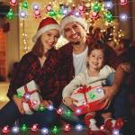 [Timer] Christmas Lights Decorations, 10 FT 30 LED Battery Operated Christmas Tree Santa Snowflake String Lights, 8 Lighting Modes Waterproof Xmas Fairy Lights for Home Party Indoor Outdoor Decor