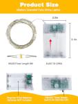 4 Pack 60 LED Fairy Lights Battery Operated with Timer, 20FT Waterproof Twinkle Lights Indoor Outdoor, Cuttable String Lights for Bedroom, Wedding, DIY, Centerpiece, Christmas Decorations (Warm White)