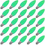 C9 LED Replacement Christmas Light Bulbs - Green 25 Pack