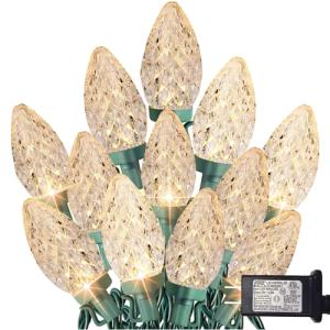 C9 Warm White LED Christmas Lights, 66 FT