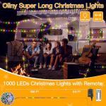 1000 LED Waterproof Christmas Lights with Remote