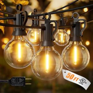 Brightown 50FT Outdoor String Lights with 25 G40 Bulbs