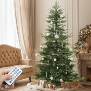 6.5ft Pre-Lit Aspen Fir Christmas Tree with Remote