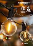 Brightown 50FT Outdoor String Lights with 25 G40 Bulbs