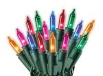 SYLVANIA 300 Multi Christmas Lights on Green Wire