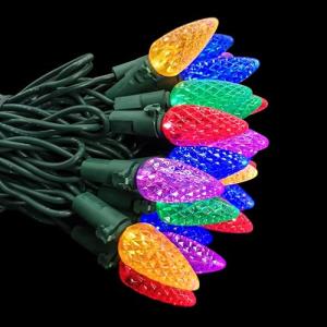 50 LED Multicolor C6 Waterproof Christmas Lights