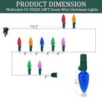50 LED Multicolor C6 Waterproof Christmas Lights