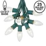 C9 Clear Christmas String Lights - 25 Feet