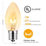 25 Pack C9 Clear Incandescent Christmas Light Bulbs