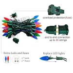 50 LED Multicolor C6 Waterproof Christmas Lights