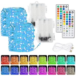 Color Changing Fairy Lights with Remote – 40FT 2 Pack