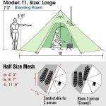 Lightweight 2-Person Tipi Hot Tent with Mesh