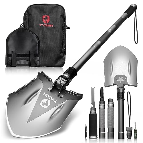 Tyger Auto Heavy-Duty Folding Shovel with 16 Tools