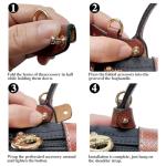 Brown-Gold Leather Shoulder Strap for Longchamp Bags