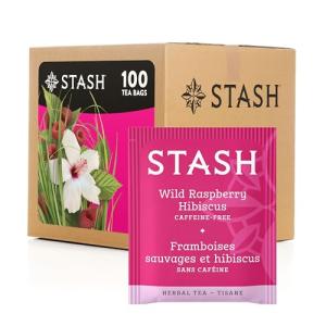Stash Tea Wild Raspberry Hibiscus Herbal Tea Bags