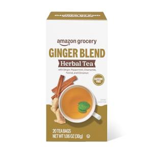 Ginger Herbal Tea Bags, Caffeine Free, 20 Count
